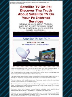 Product picture Satellite TV On PC - With Resale Rights