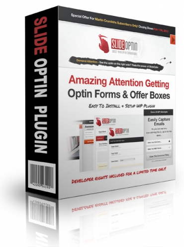 Product picture WP Slide Optin Plugin - With Personal Use Rights